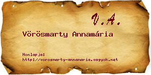 Vörösmarty Annamária névjegykártya