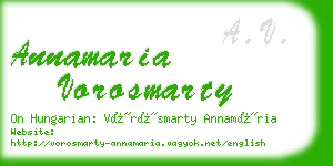 annamaria vorosmarty business card